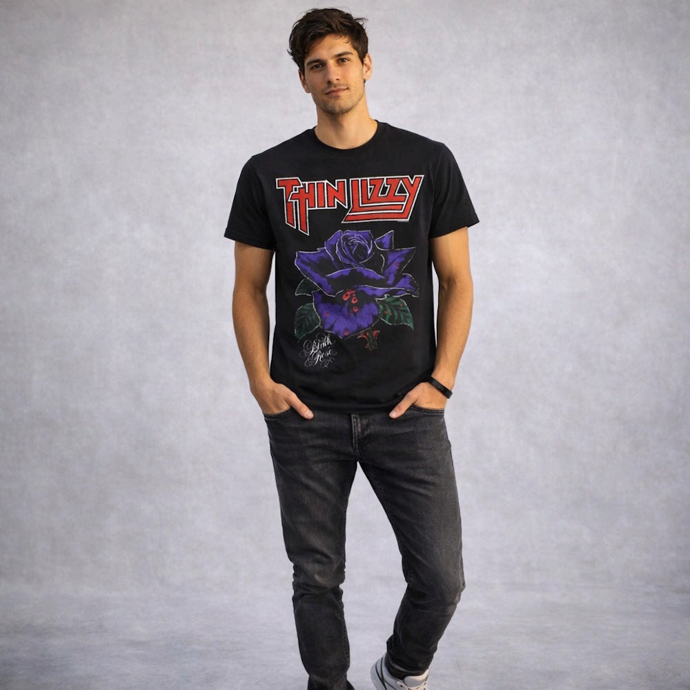 【予約商品】 THIN LIZZY シンリジィ - BLACK ROSE / Tシャツ / メンズ