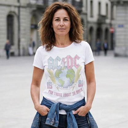 【予約商品】 AC/DC エーシーディーシー (来日 45周年 ) - EARTH FOR THOSE ABOUT TO ROCK / Tシャツ / メンズ