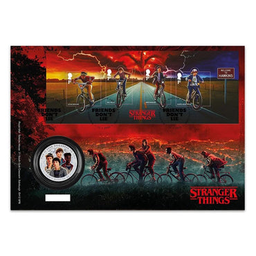 STRANGER THINGS ストレンジャー・シングス - 限定公式 メダル付き ミニチュアシートカバー（限定5,000点） / 切手・レター品