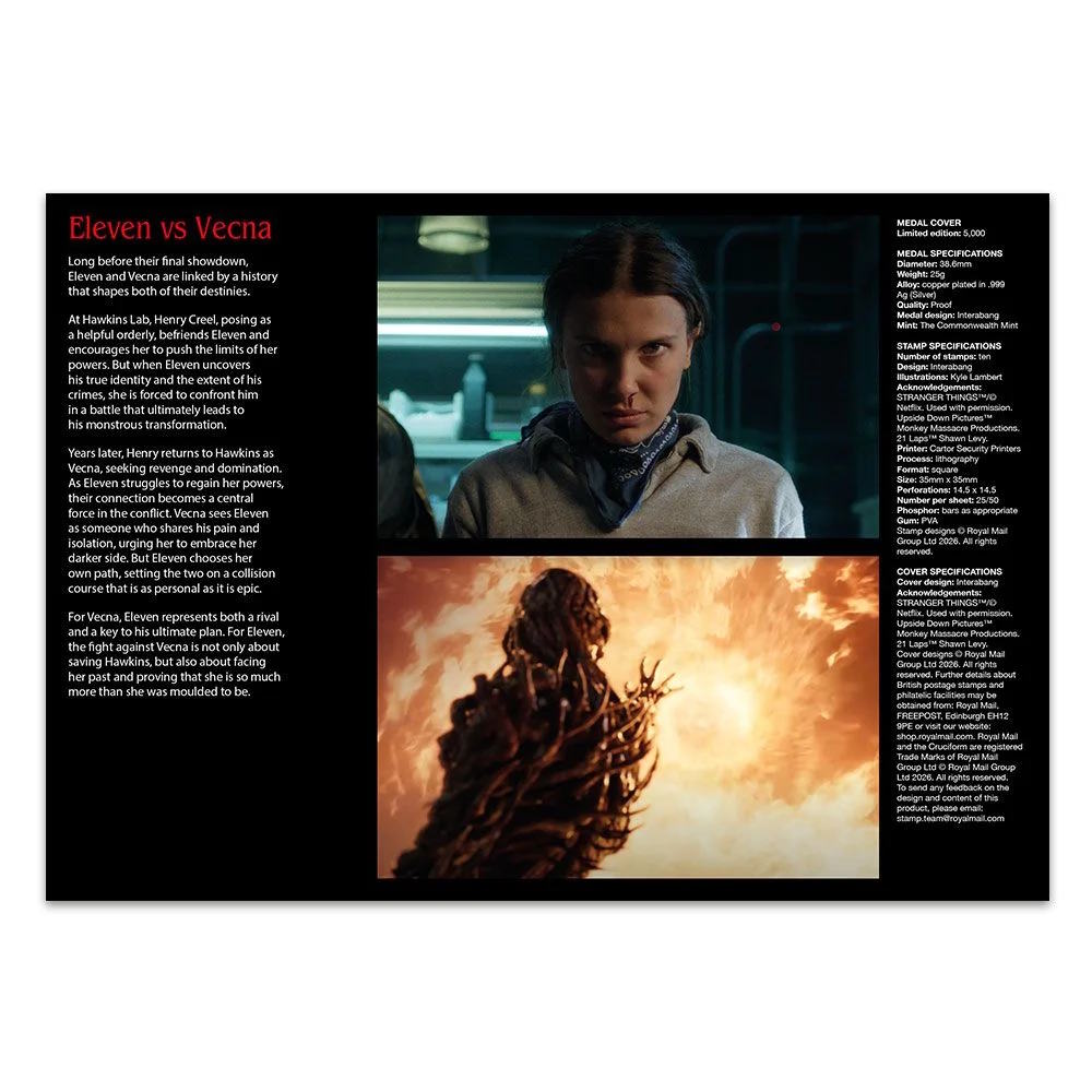 【予約商品】 STRANGER THINGS ストレンジャー・シングス - 限定公式 Eleven & Vecna メダルカバー（限定5,000点） / 切手・レター品
