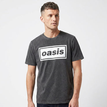 OASIS オアシス (映画「オアシス：ドント・ルック・バック・イン・アンガー」公開 ) - Decca Logo / Stone Wash / Tシャツ / メンズ