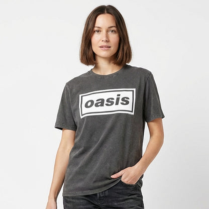 OASIS オアシス (結成 35周年 ) - Decca Logo / Stone Wash / Tシャツ / メンズ
