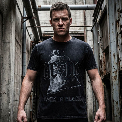 AC/DC エーシーディーシー (来日 45周年 ) - Back In Black Bell / Stone Wash / Tシャツ / メンズ