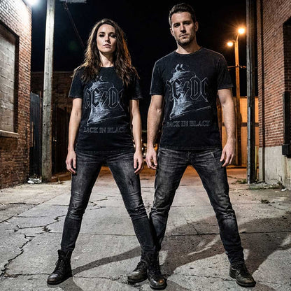 AC/DC エーシーディーシー (来日 45周年 ) - Back In Black Bell / Stone Wash / Tシャツ / メンズ