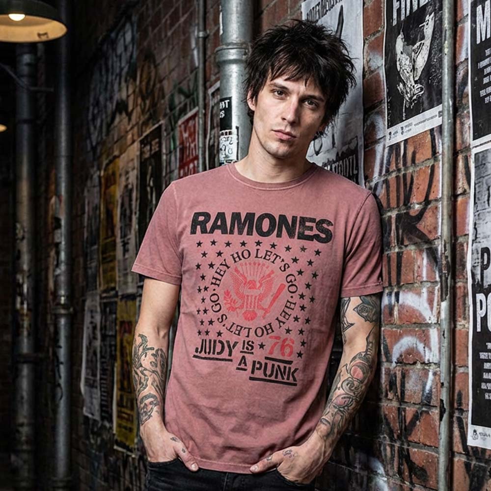RAMONES (50th Anniversary) - Hey Ho Judy / Stone Wash / Men's T-Shirt