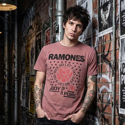 RAMONES (50th Anniversary) - Hey Ho Judy / Stone Wash / Men's T-Shirt