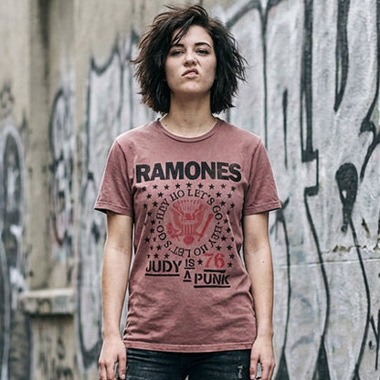 RAMONES (50th Anniversary) - Hey Ho Judy / Stone Wash / Men's T-Shirt
