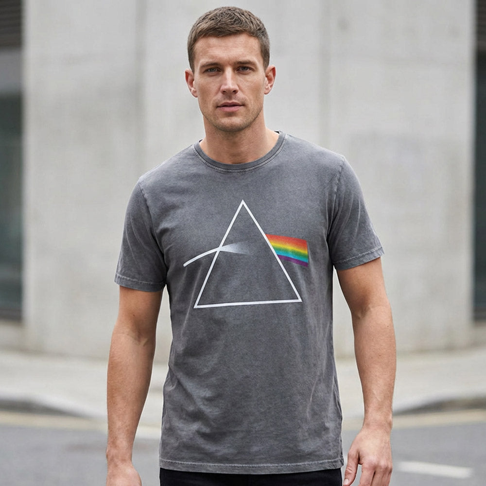 PINK FLOYD - Dark Side of the Moon Album / Stone Wash / Men's T-shirt