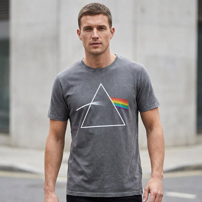 PINK FLOYD - Dark Side of the Moon Album / Stone Wash / Men's T-shirt