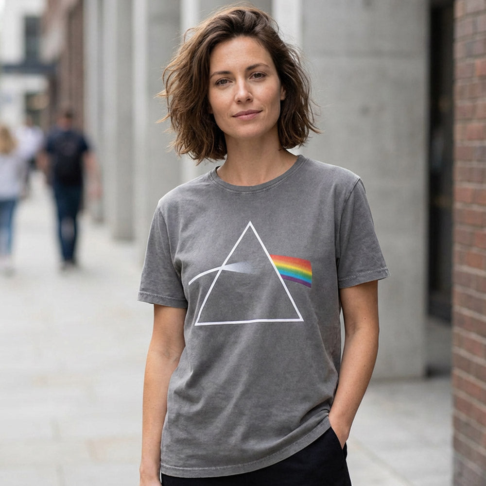 PINK FLOYD - Dark Side of the Moon Album / Stone Wash / Men's T-shirt