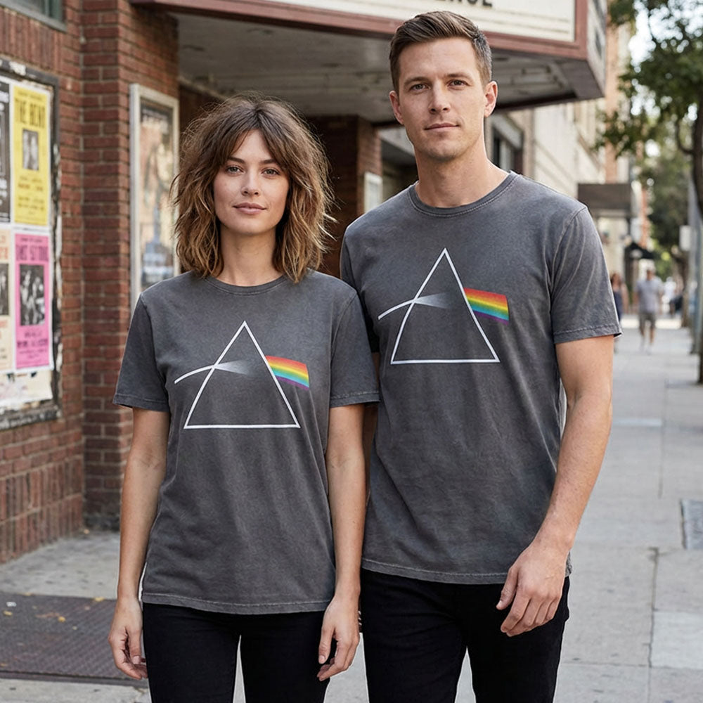PINK FLOYD - Dark Side of the Moon Album / Stone Wash / Men's T-shirt