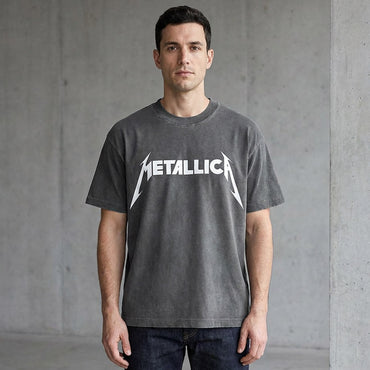 METALLICA メタリカ (結成 45周年 ) - Logo / Stone Wash / Tシャツ / メンズ