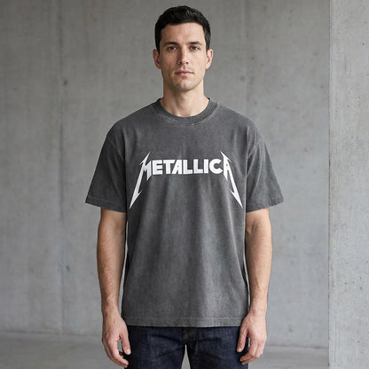 METALLICA (45th Anniversary) - Logo / Stone Wash / T-Shirt / Men's