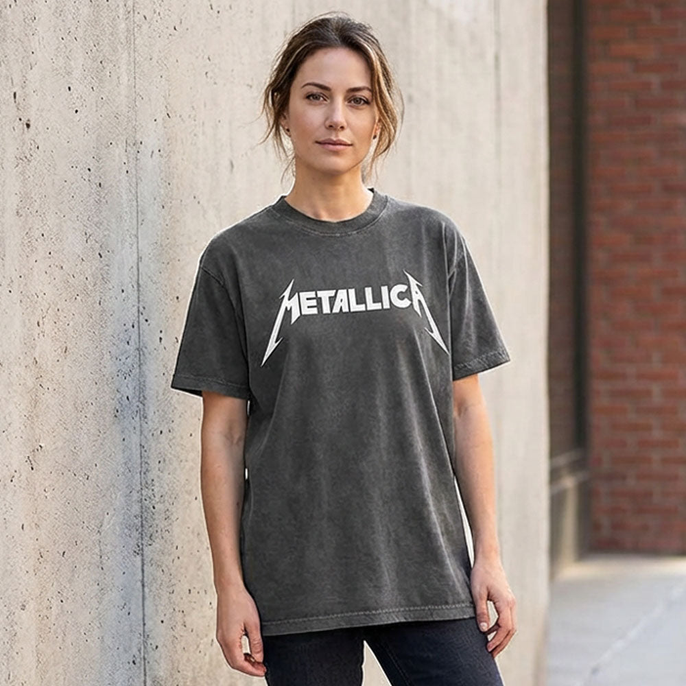 METALLICA (45th Anniversary) - Logo / Stone Wash / T-Shirt / Men's
