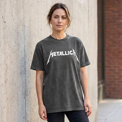 METALLICA (45th Anniversary) - Logo / Stone Wash / T-Shirt / Men's