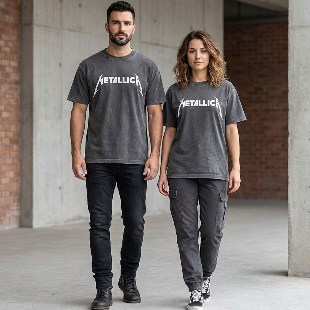 METALLICA (45th Anniversary) - Logo / Stone Wash / T-Shirt / Men's
