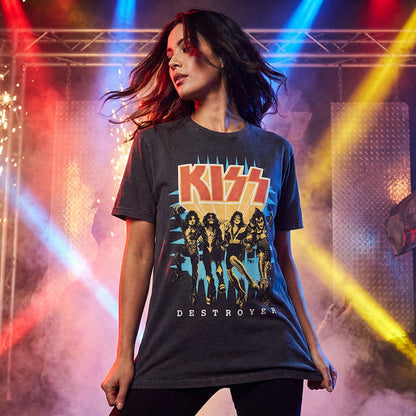 KISS キッス - Destroyer 3D Logo / Stone Wash / Tシャツ / メンズ