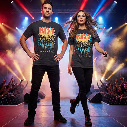 KISS キッス - Destroyer 3D Logo / Stone Wash / Tシャツ / メンズ