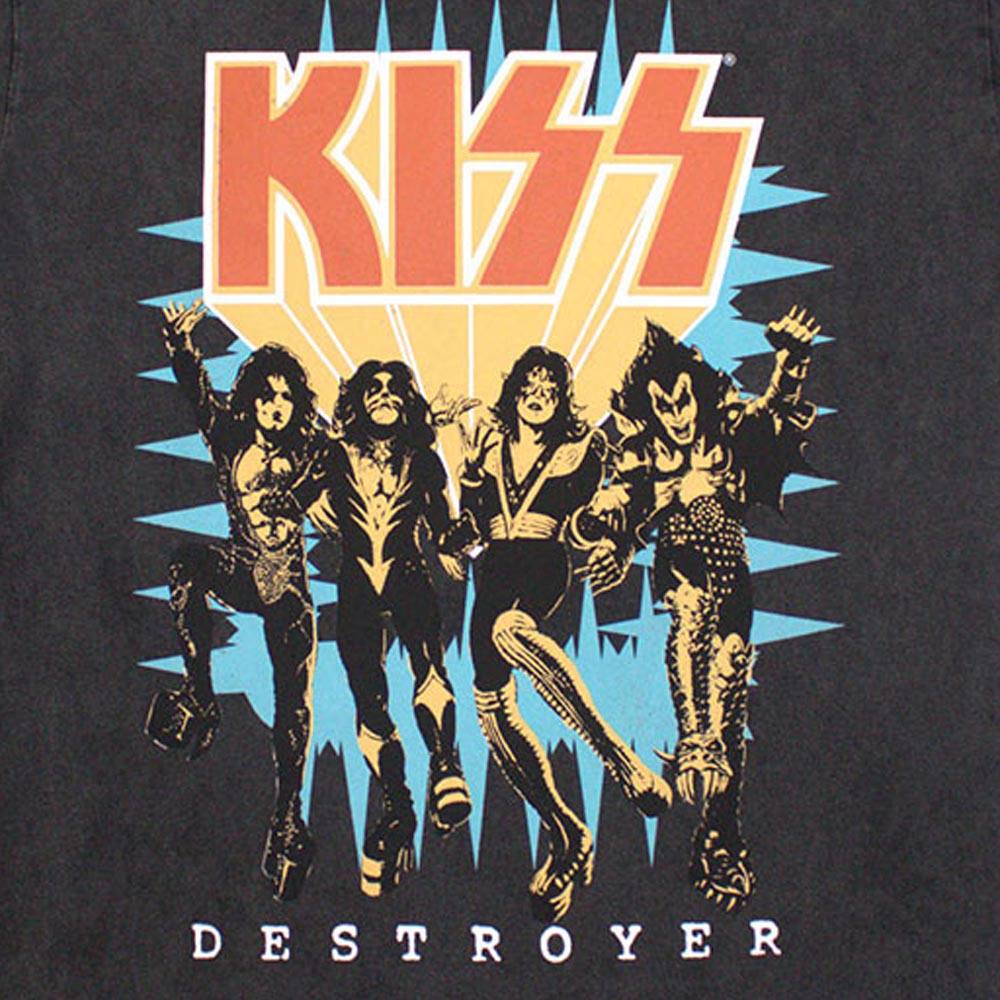 KISS キッス - Destroyer 3D Logo / Stone Wash / Tシャツ / メンズ