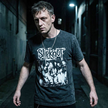 SLIPKNOT スリップノット - Album Splatter / Stone Wash / バックプリントあり / Tシャツ / メンズ