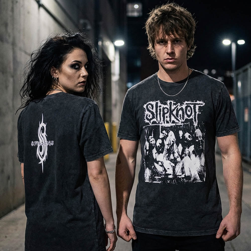 SLIPKNOT スリップノット - Album Splatter / Stone Wash / バックプリントあり / Tシャツ / メンズ