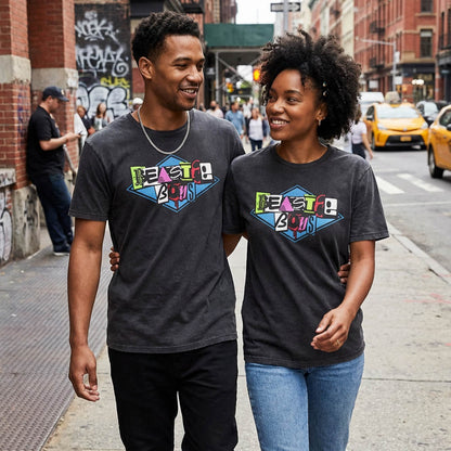 BEASTIE BOYS ビースティボーイズ (結成 45周年 ) - Multicolour Logo / Stone Wash / Tシャツ / メンズ