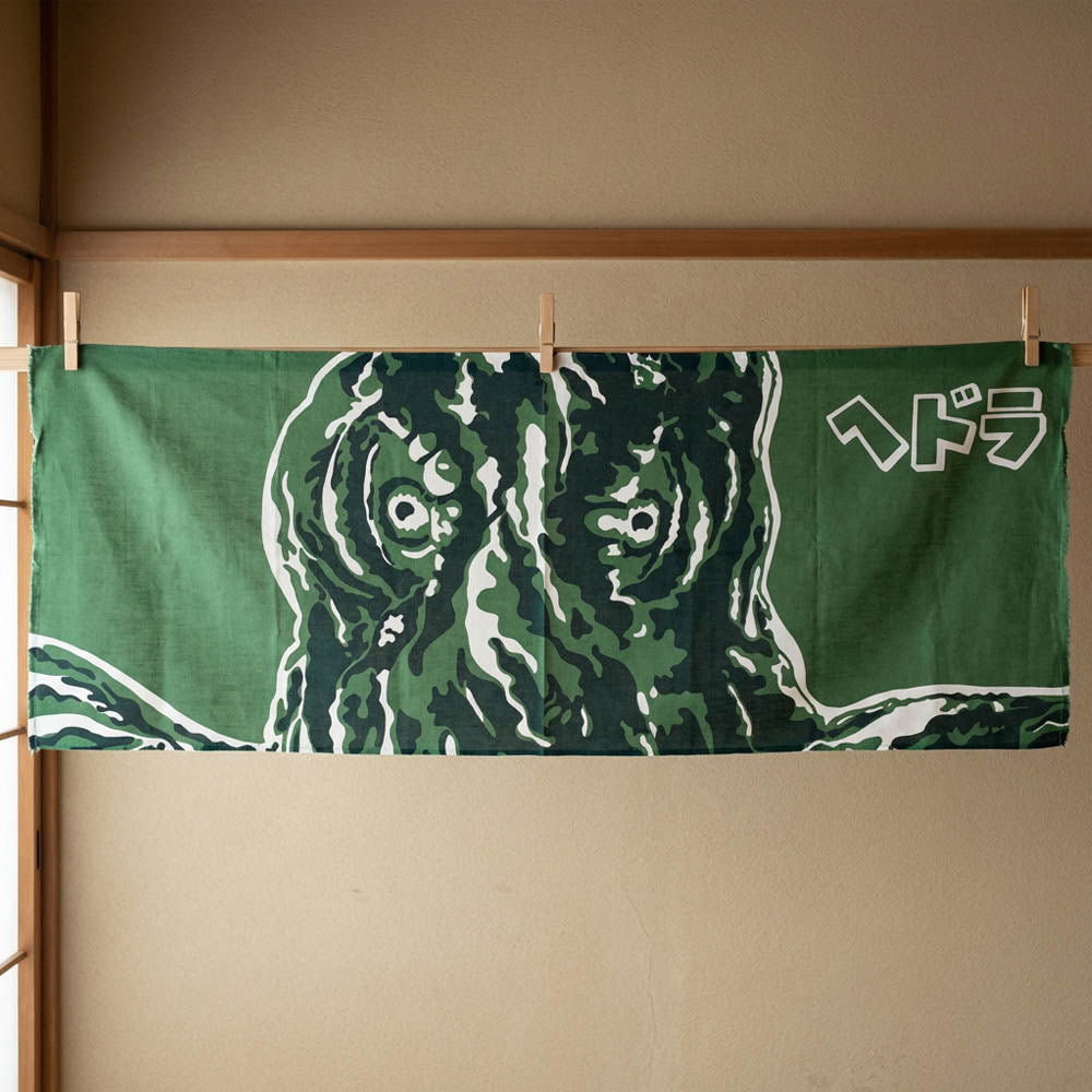 GODZILLA ゴジラ - Godzilla & Japanese traditional crafts / ヘドラ（冬） / 注染二度染め手ぬぐい / 千歳緑 / キッチン用品