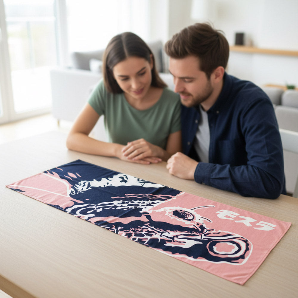 GODZILLA ゴジラ - Godzilla & Japanese traditional crafts / モスラ（春） / 注染二度染め手ぬぐい / 紅梅色 / キッチン用品