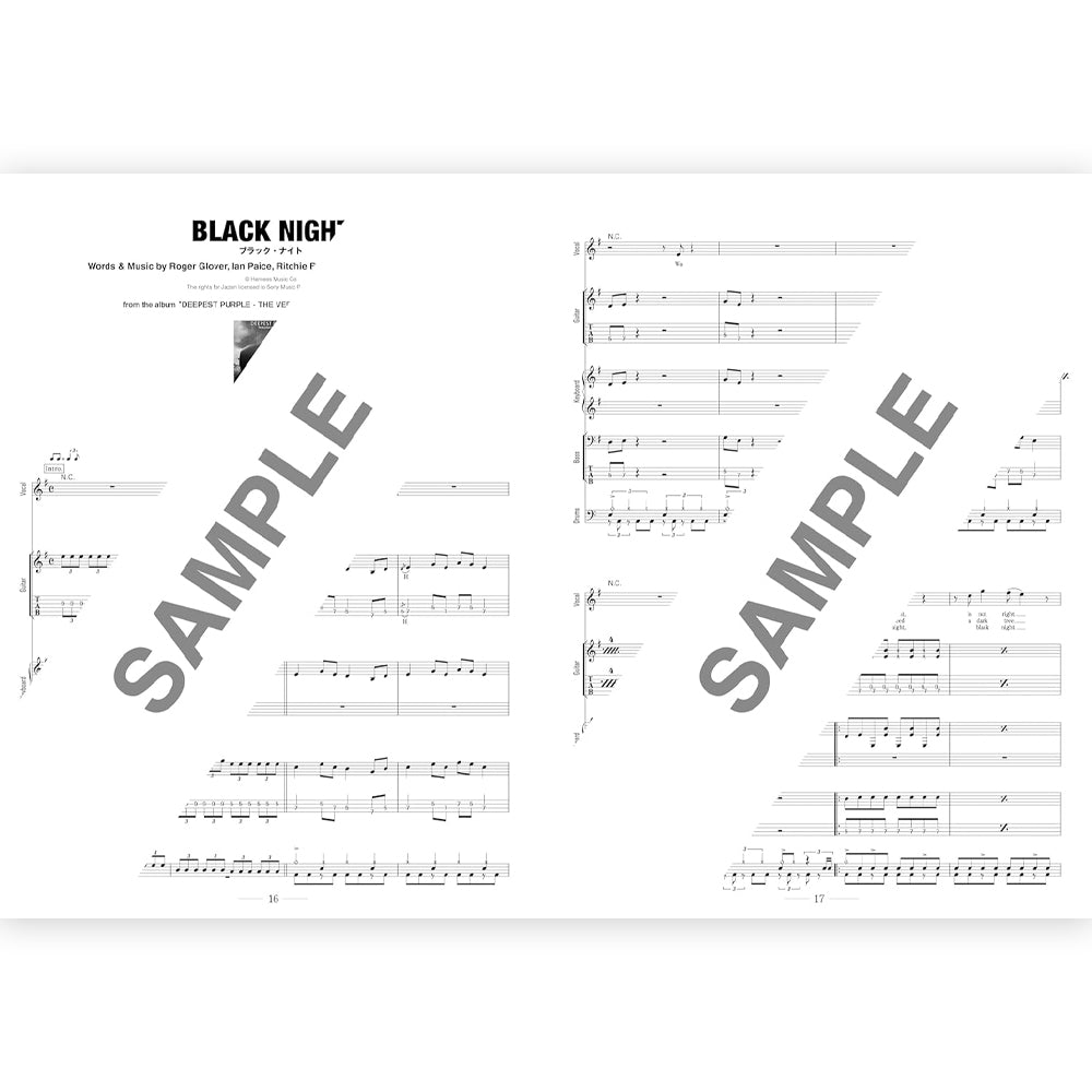 【予約商品】 DEEP PURPLE ディープパープル (2026年 4月 来日 ) - バンド・スコア ベスト・オブ・ディープ・パープル / ワイド版 / 楽譜