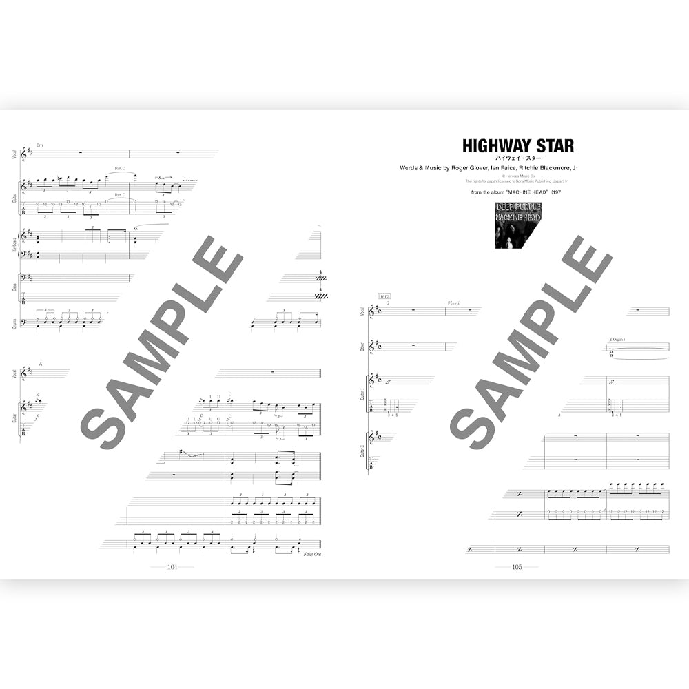 【予約商品】 DEEP PURPLE ディープパープル (2026年 4月 来日 ) - バンド・スコア ベスト・オブ・ディープ・パープル / ワイド版 / 楽譜