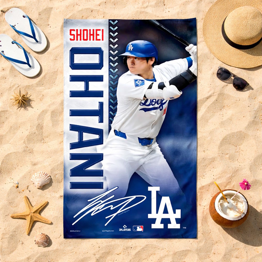 【予約商品】 SHOHEI OHTANI 大谷翔平 (WBC 日本代表出場 ) - Los Angeles Dodgers Spectra Beach Towel 30inc x 60inc / タオル