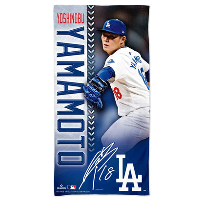 YOSHINOBU YAMAMOTO - (WBC 日本代表出場 ) - Los Angeles Dodgers Spectra Beach Towel 30inc x 60inc