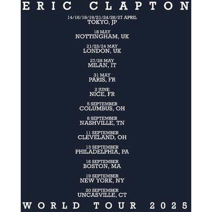 ERIC CLAPTON エリッククラプトン - Slowhand Tour 2025 / Tシャツ / メンズ