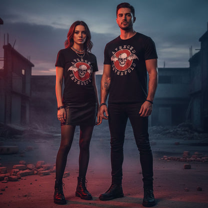 AVENGED SEVENFOLD アヴェンジドセヴンフォールド (9月 来日 ) - Deathbat Red Circle / カーボンソフト加工 / Tシャツ / メンズ