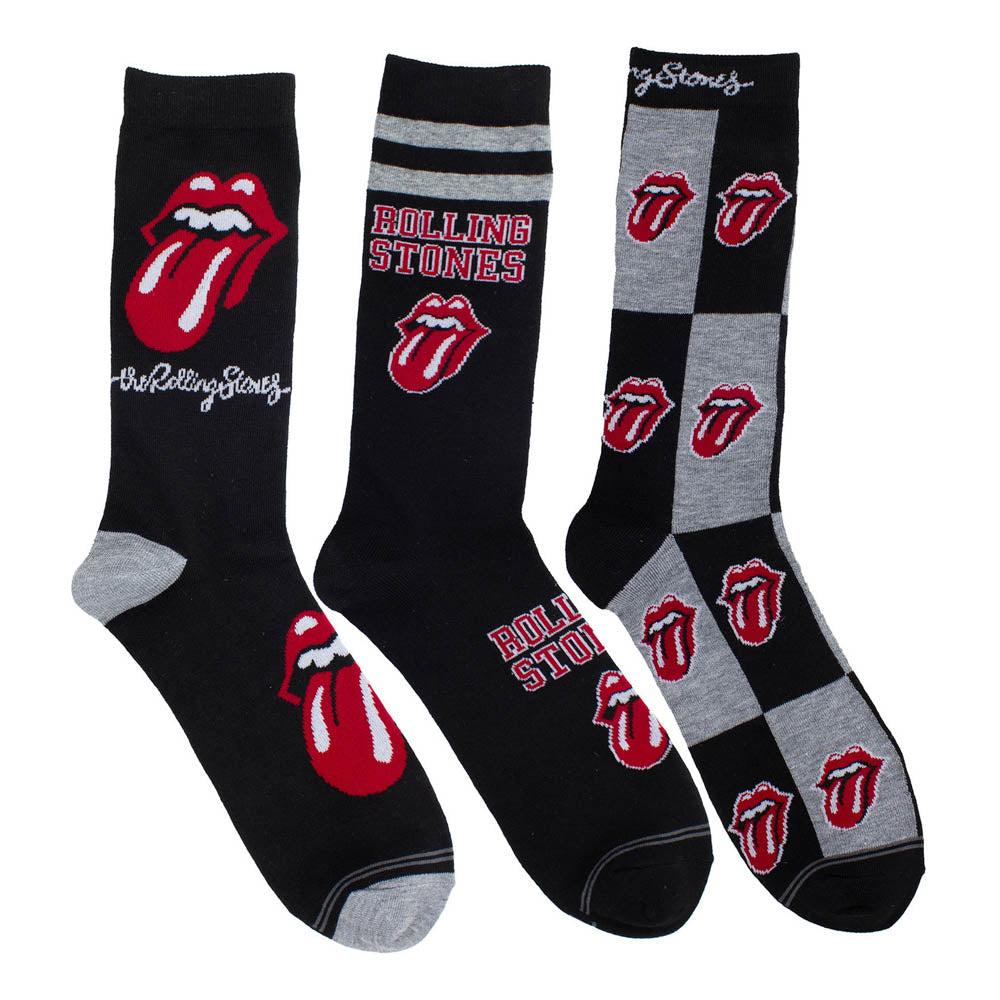 ROLLING STONES ローリングストーンズ - Logos / GUITAR TIN SOCK BOX / 3足セット / ソックス / メンズ