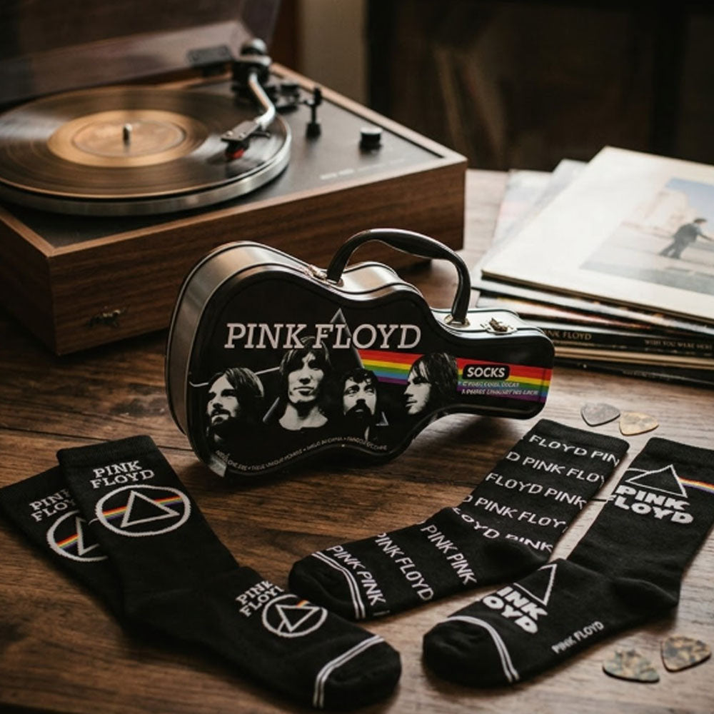 PINK FLOYD ピンクフロイド - Logos / GUITAR TIN SOCK BOX / 3足セット / ソックス / メンズ