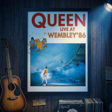 QUEEN クイーン (フレディ 生誕 80年 ) - WEMBLEY / コレクタープリント / インテリア額