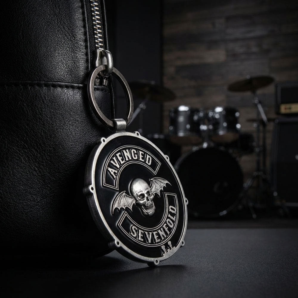 AVENGED SEVENFOLD アヴェンジドセヴンフォールド (9月 来日 ) - Deathbat Crest Drum / Double-Sided / キーホルダー