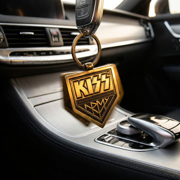 KISS キッス - Gold Army Pennant / Double Sided / キーホルダー
