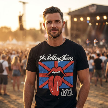 ROLLING STONES ローリングストーンズ (7月 新譜 記念 ) - London 1973 / バックプリントあり（復刻ツアーTシリーズ） / Tシャツ / メンズ