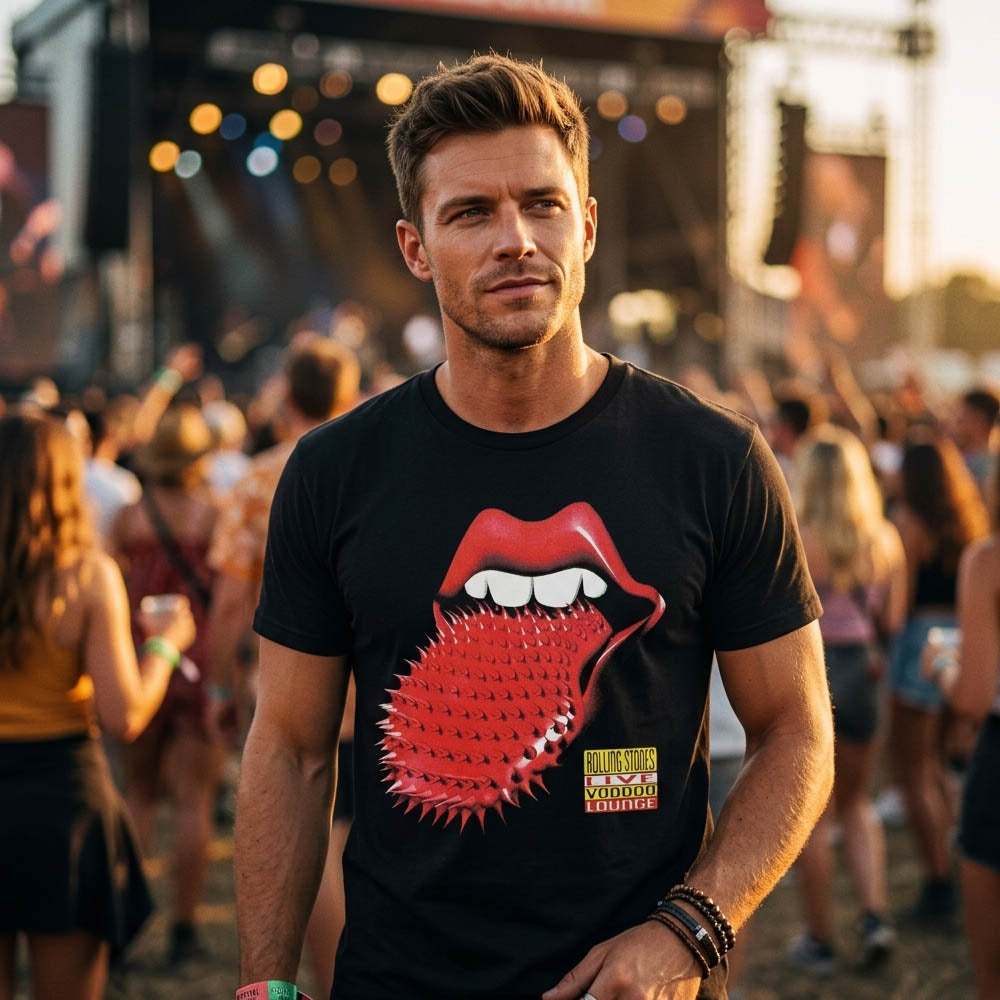 ROLLING STONES ローリングストーンズ (7月 新譜 記念 ) - Live Voodoo Lounge Tongue / バックプリントあり（復刻ツアーTシリーズ） / Tシャツ / メンズ