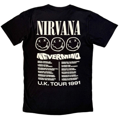 【予約商品】 NIRVANA ニルヴァーナ (Nevermind 35周年 ) - Tour '91 / バックプリントあり / カーボンソフト加工 / Tシャツ / メンズ