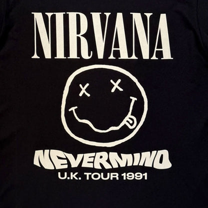 【予約商品】 NIRVANA ニルヴァーナ (Nevermind 35周年 ) - Tour '91 / バックプリントあり / カーボンソフト加工 / Tシャツ / メンズ