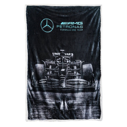 FORMULA ONE（F1） - Mercedes-AMG Petronas フリースブランケット（シェルパ裏地）｜約47×59インチ