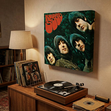 THE BEATLES ビートルズ (来日 60周年 ) - RUBBER SOUL / キャンバス・プリント木枠（40×40×3.8cm） / インテリア額