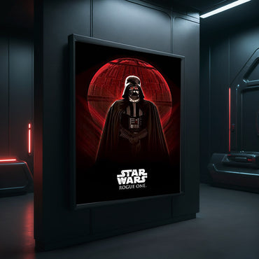STAR WARS スターウォーズ (マンダロリアン・アンド・グローグー 5月22日 公開 ) - DARTH VADER & DEATH STAR / キャンバス・プリント木枠（60×80×3.8cm） / インテリア額