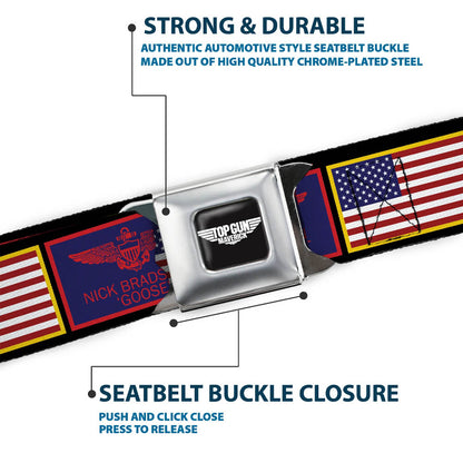 【予約商品】 TOP GUN トップガン (公開 40周年 ) - Maverick & Goose Flag Patch Seatbelt Belt / ベルト・バックル / メンズ