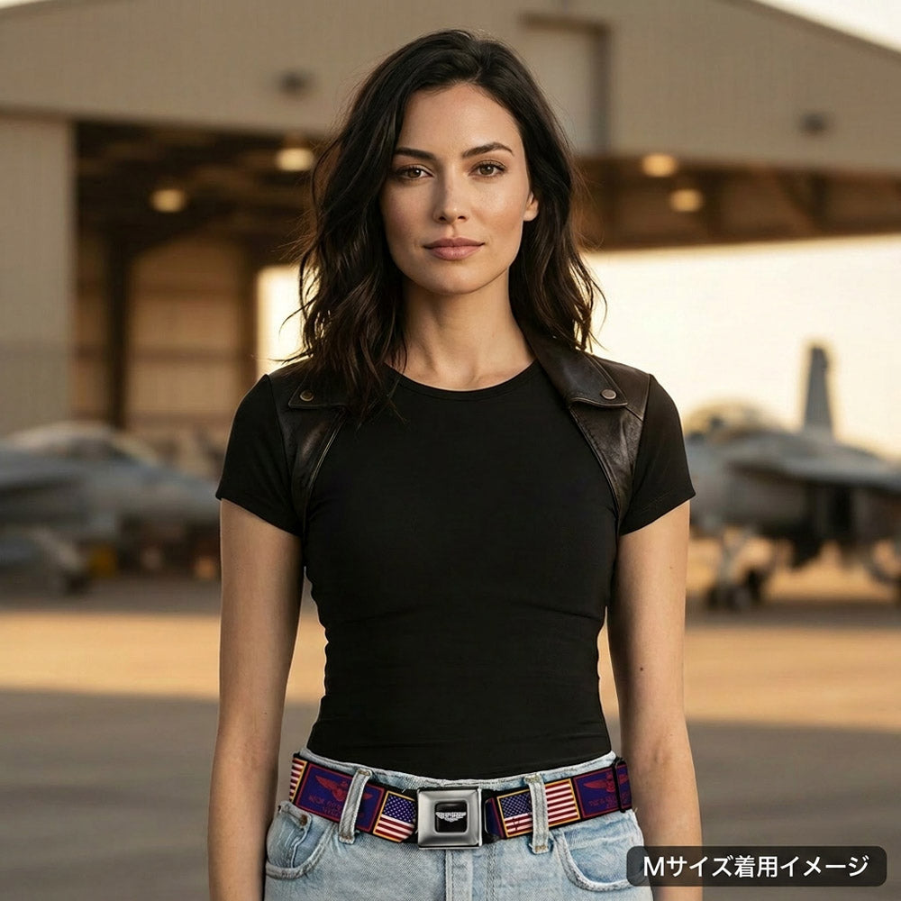【予約商品】 TOP GUN トップガン (公開 40周年 ) - Maverick & Goose Flag Patch Seatbelt Belt / ベルト・バックル / メンズ
