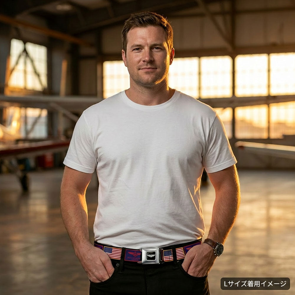 【予約商品】 TOP GUN トップガン (公開 40周年 ) - Maverick & Goose Flag Patch Seatbelt Belt / ベルト・バックル / メンズ