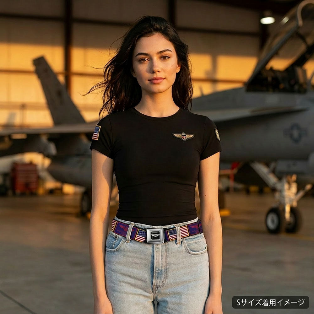 【予約商品】 TOP GUN トップガン (公開 40周年 ) - Maverick & Goose Flag Patch Seatbelt Belt / ベルト・バックル / メンズ
